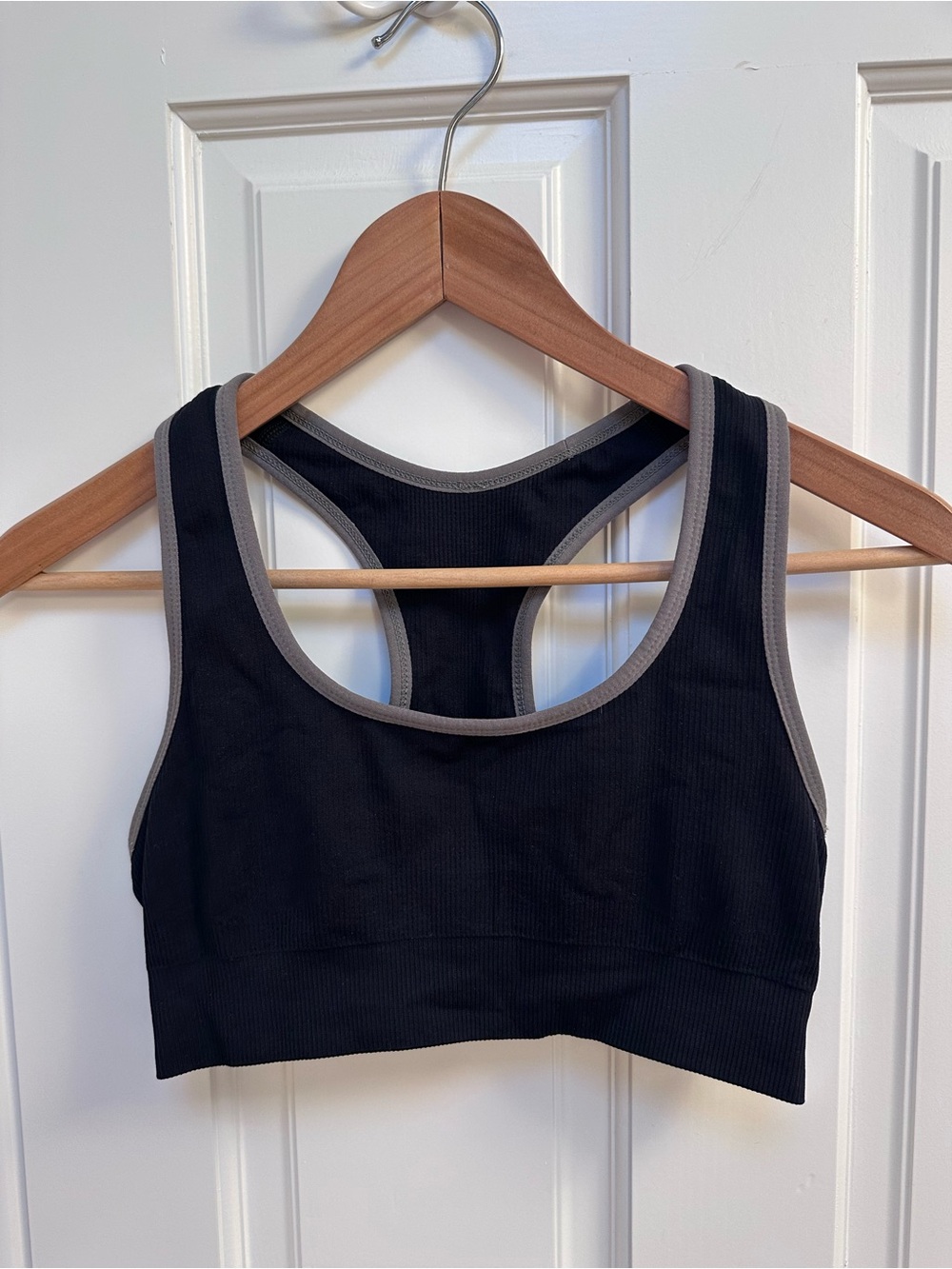 New Zella Black Sports Bra with Gray Trim